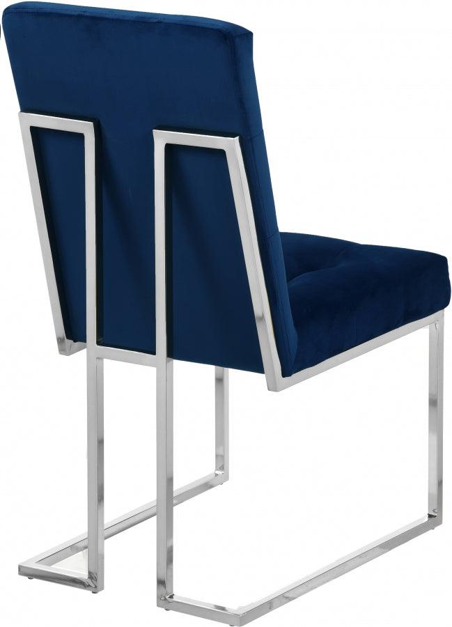 Meridian Furniture - Alexis Velvet Dining Chair In Navy (Set Of 2) - 731Navy-C - ATL FURNITURE