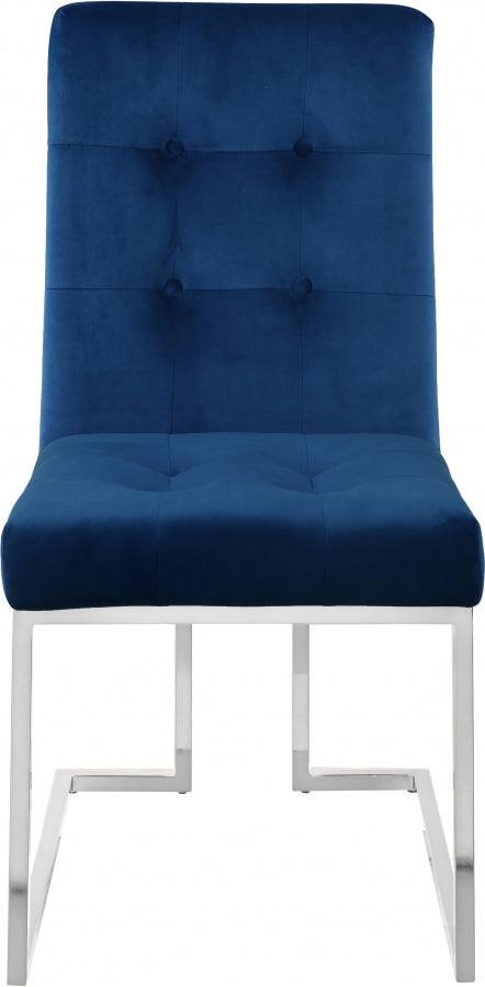 Meridian Furniture - Alexis Velvet Dining Chair In Navy (Set Of 2) - 731Navy-C - ATL FURNITURE