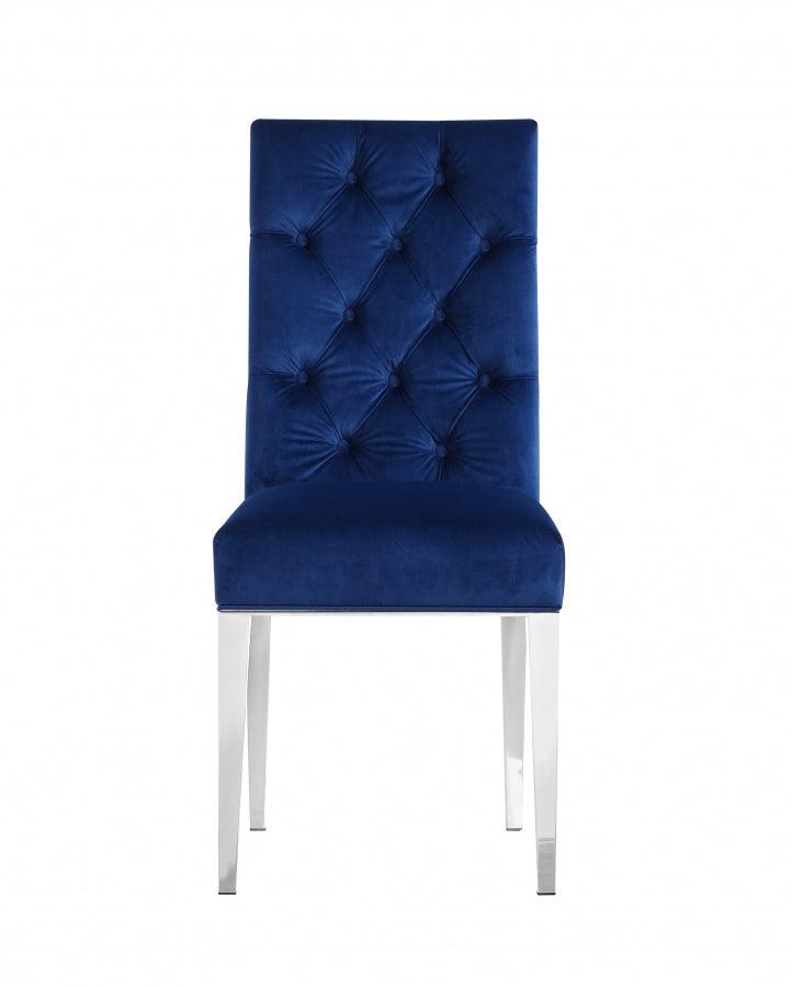 Meridian Furniture - Juno Velvet Dining Chair In Navy (Set Of 2) - 732Navy-C - ATL FURNITURE