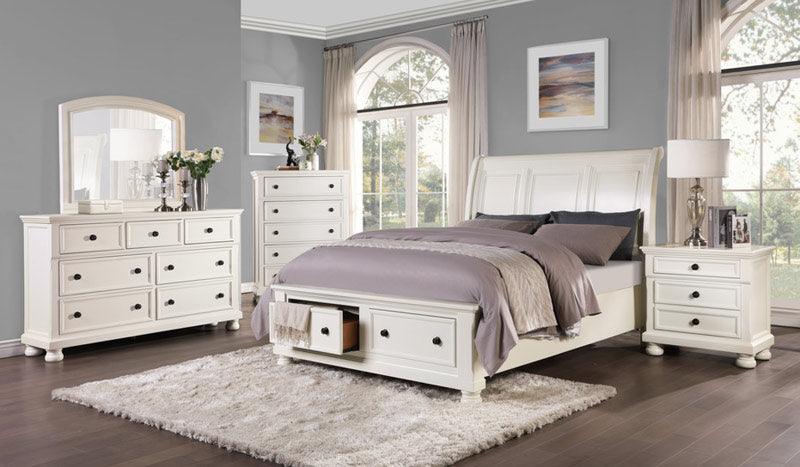 Homelegance - Laurelin 6 Piece Eastern King Platform With Storage Bedroom Set In White - 1714Kw-1Ek-6Set - ATL FURNITURE