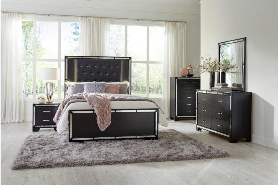 Aveline 6 Piece Eastern King Bedroom Set In Black - 1428Bkk-1Ek*6 - ATL FURNITURE