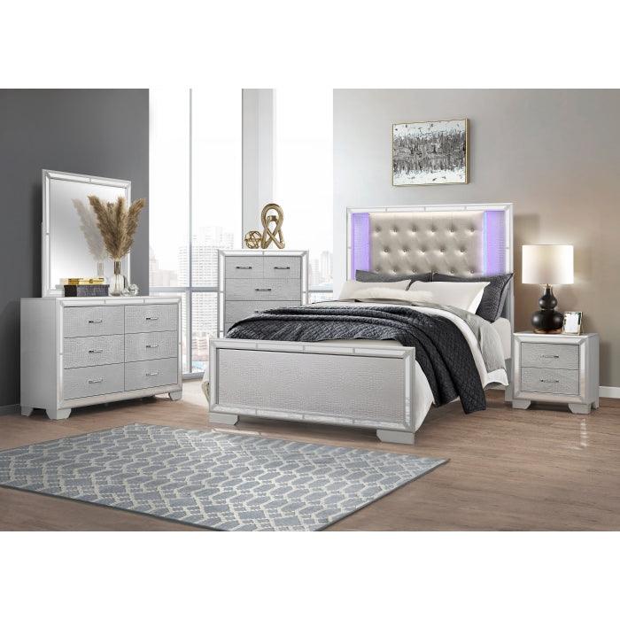 Aveline Eastern King Bed In Silver - 1428Svk-1Ek* - ATL FURNITURE