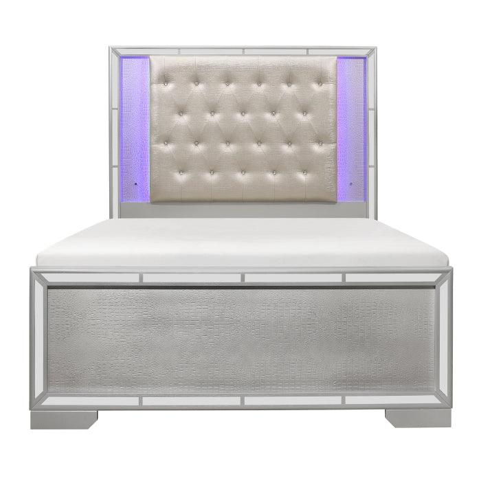 Aveline Eastern King Bed In Silver - 1428Svk-1Ek* - ATL FURNITURE