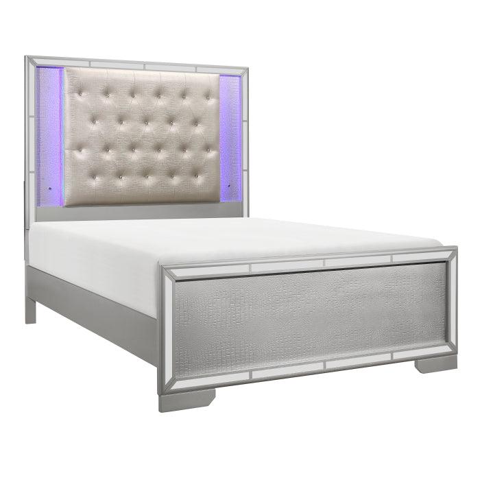 Aveline Eastern King Bed In Silver - 1428Svk-1Ek* - ATL FURNITURE