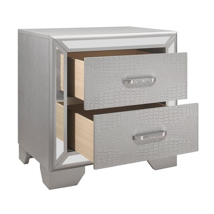 Homelegance - Aveline Night Stand In Silver - 1428Sv-4 - ATL FURNITURE