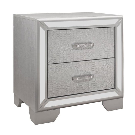 Homelegance - Aveline Night Stand In Silver - 1428Sv-4 - ATL FURNITURE