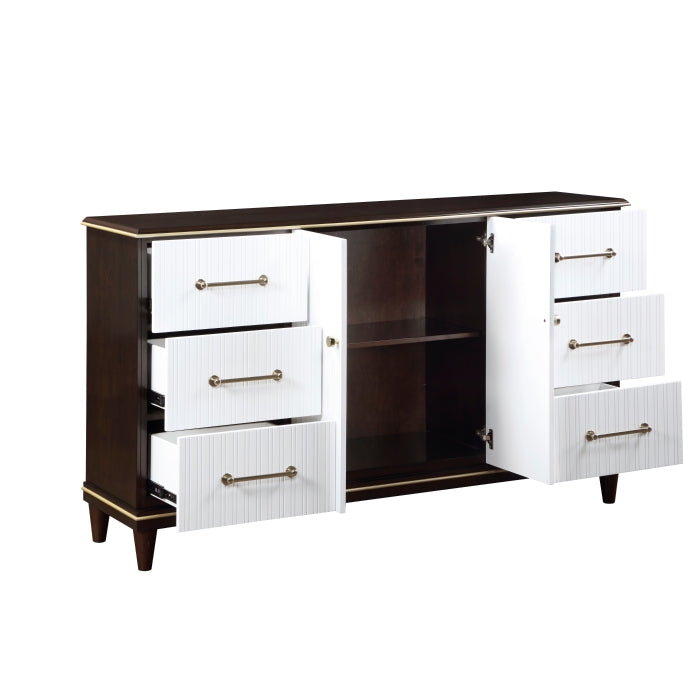 Homelegance Niles Dresser in White and Cherry 1451-5 - ATL FURNITURE