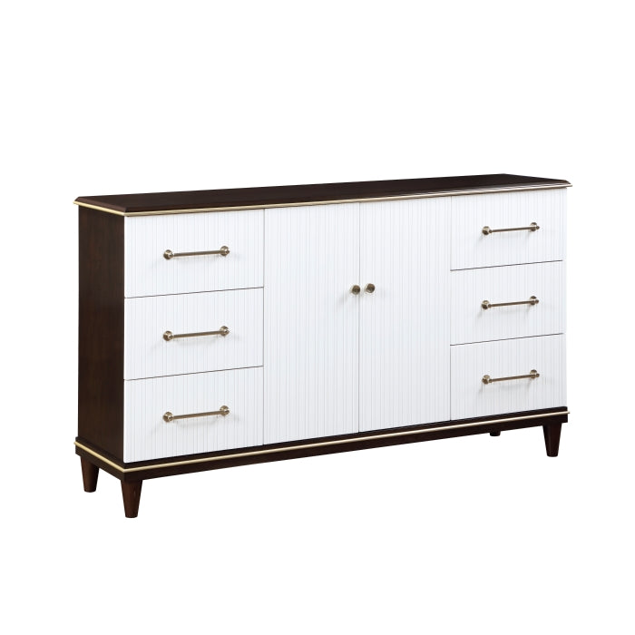 Homelegance Niles Dresser in White and Cherry 1451-5 - ATL FURNITURE