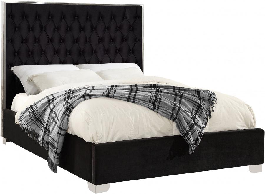 Lexi Velvet King Bed In Black - Lexiblack-K - ATL FURNITURE