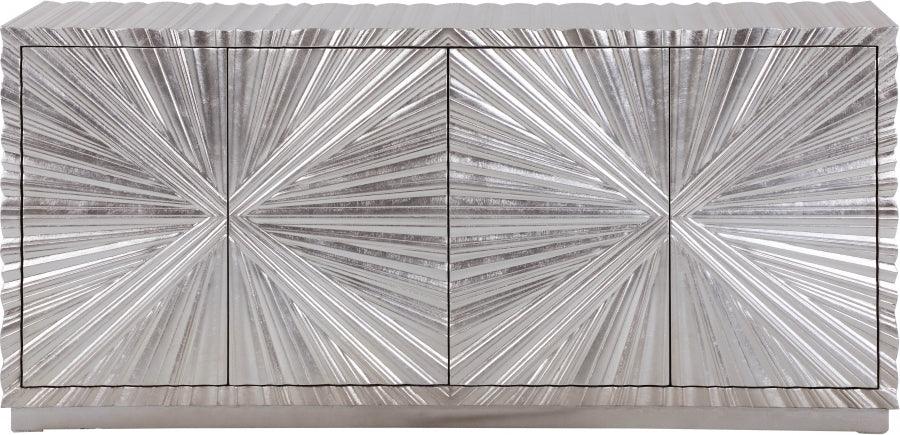 Meridian Furniture - Silverton Sideboard | Buffet In Silver Leaf - 326 - ATL FURNITURE