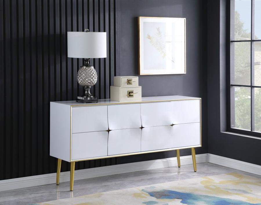 Meridian Furniture - Pop Sideboard | Buffet In White Lacquer - 327 - ATL FURNITURE