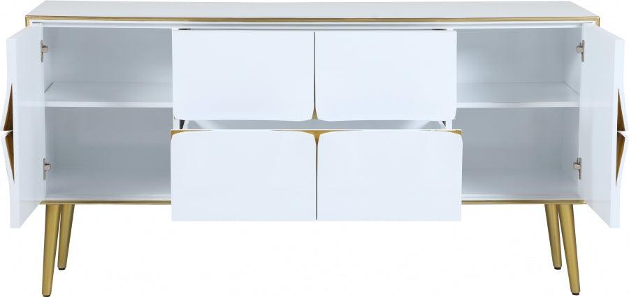 Meridian Furniture - Pop Sideboard | Buffet In White Lacquer - 327 - ATL FURNITURE