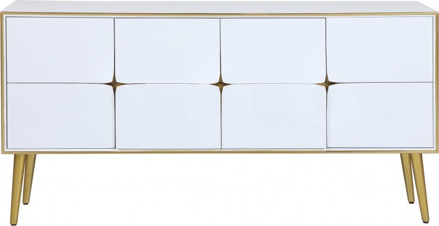 Meridian Furniture - Pop Sideboard | Buffet In White Lacquer - 327 - ATL FURNITURE