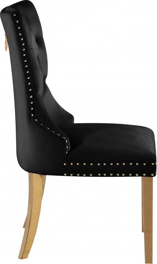 Meridian Furniture - Carmen Velvet Dining Chair Set Of 2 In Black - 812Black-C - ATL FURNITURE