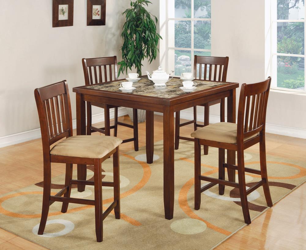 Five-Piece Casual Cherry Counter-Height Dining Set - ATL FURNITURE