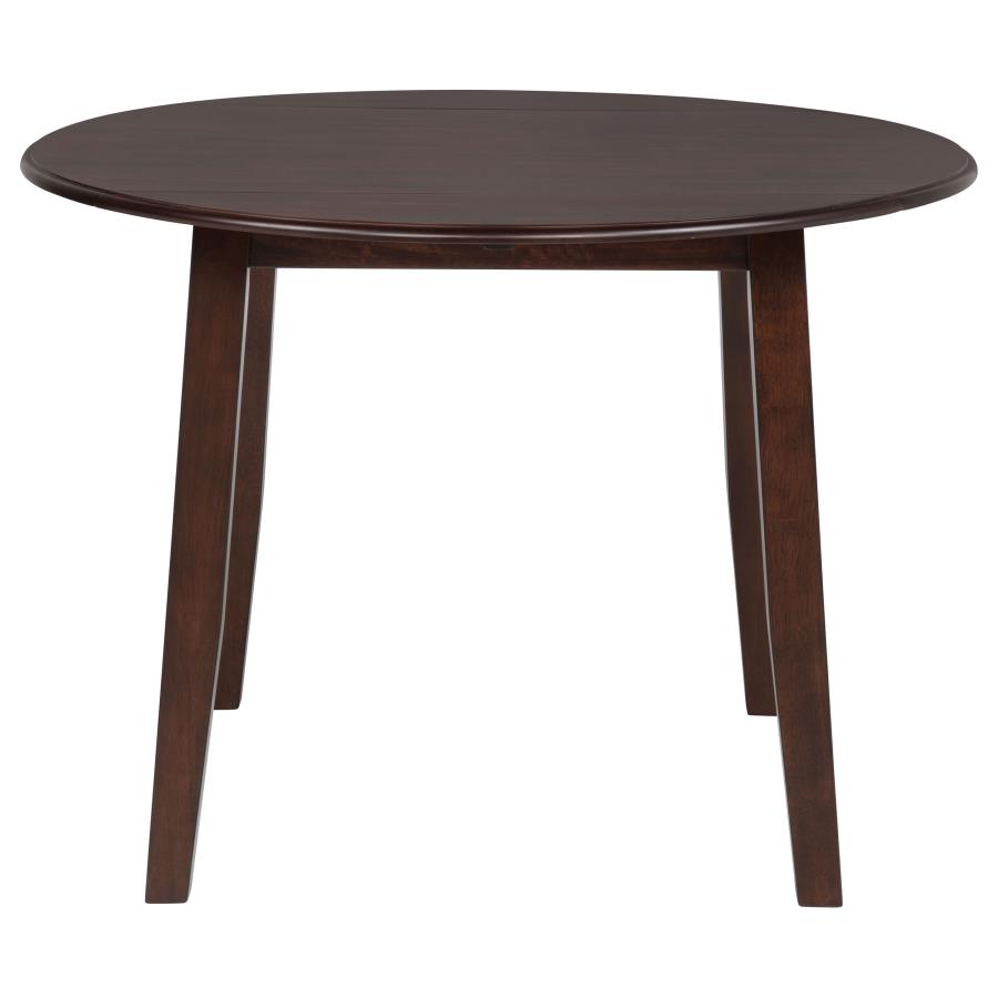 Barton 5-Piece Round Wood Dining Table Set Dark Brown