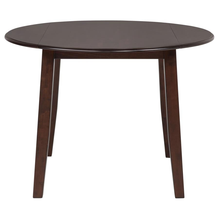 Barton 5-Piece Round Wood Dining Table Set Dark Brown