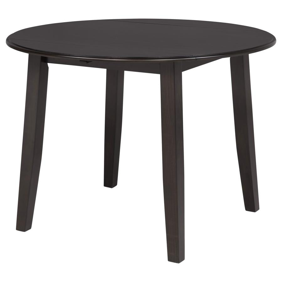 Catley 5-Piece Round Drop Leaf Dining Table Set Dark Coffee