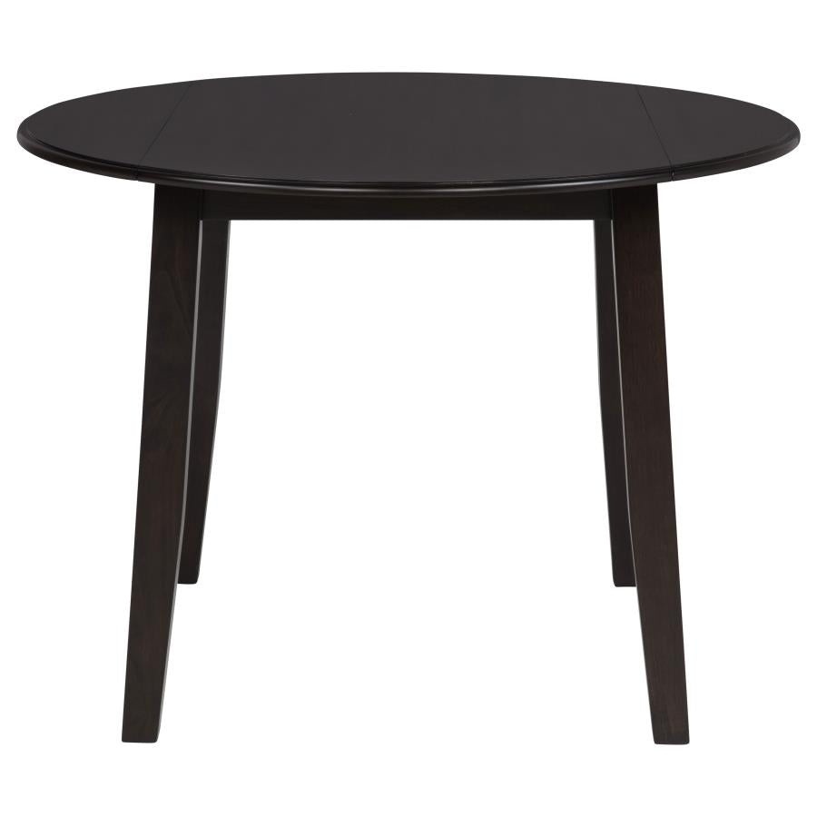 Catley 5-Piece Round Drop Leaf Dining Table Set Dark Coffee