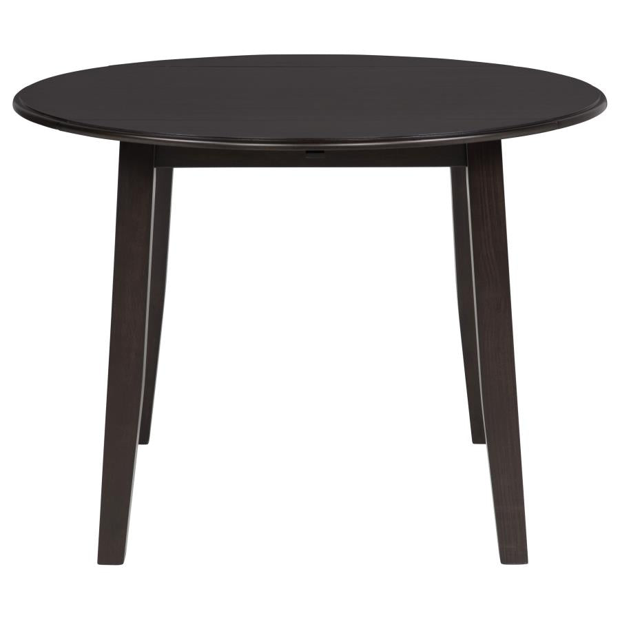 Catley 5-Piece Round Drop Leaf Dining Table Set Dark Coffee