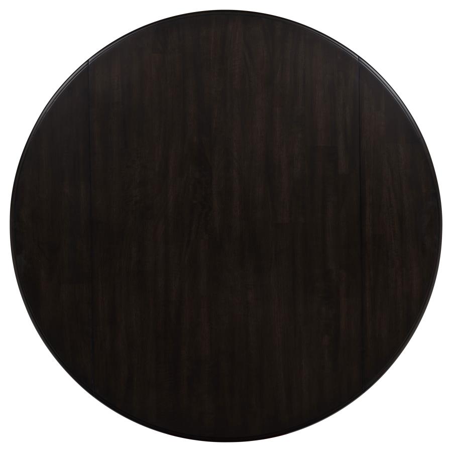 Catley 5-Piece Round Drop Leaf Dining Table Set Dark Coffee