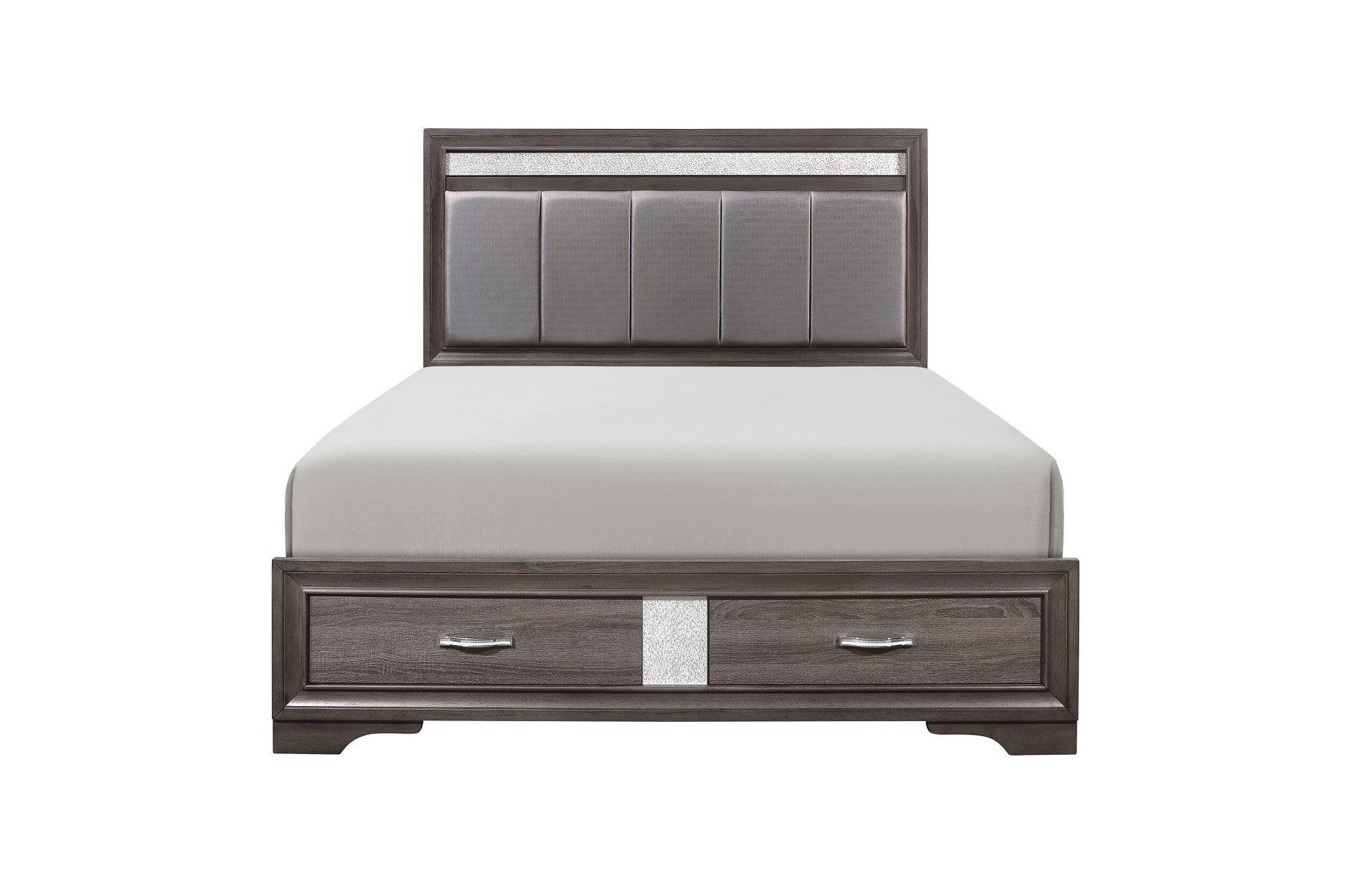 Homelegance - Luster 5 Piece Eastern King Platform Bedroom Set In Gray - 1505K-1Ek-5Set - ATL FURNITURE