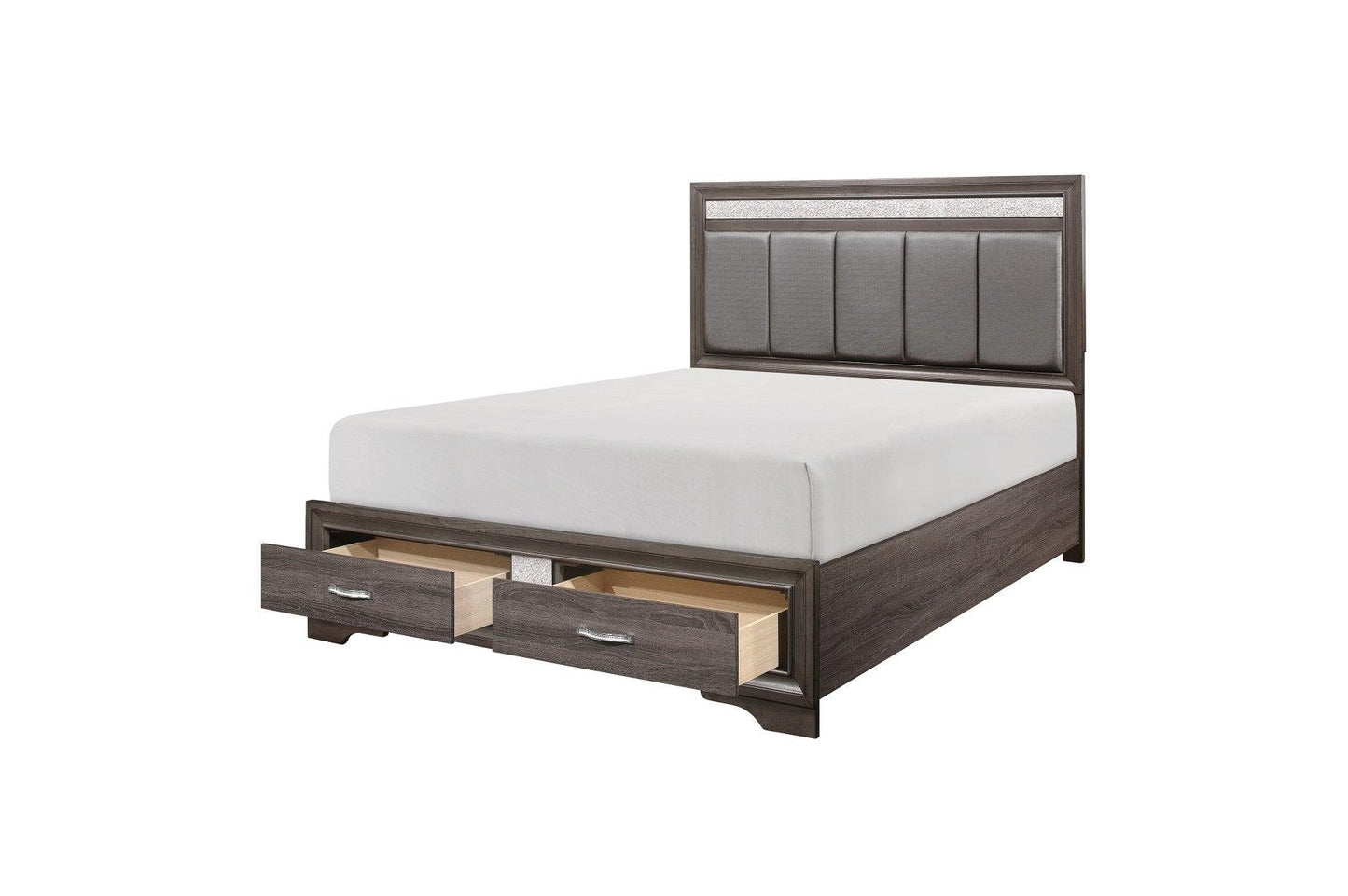 Homelegance - Luster 3 Piece Eastern King Platform Bedroom Set In Gray - 1505K-1Ek-3Set - ATL FURNITURE