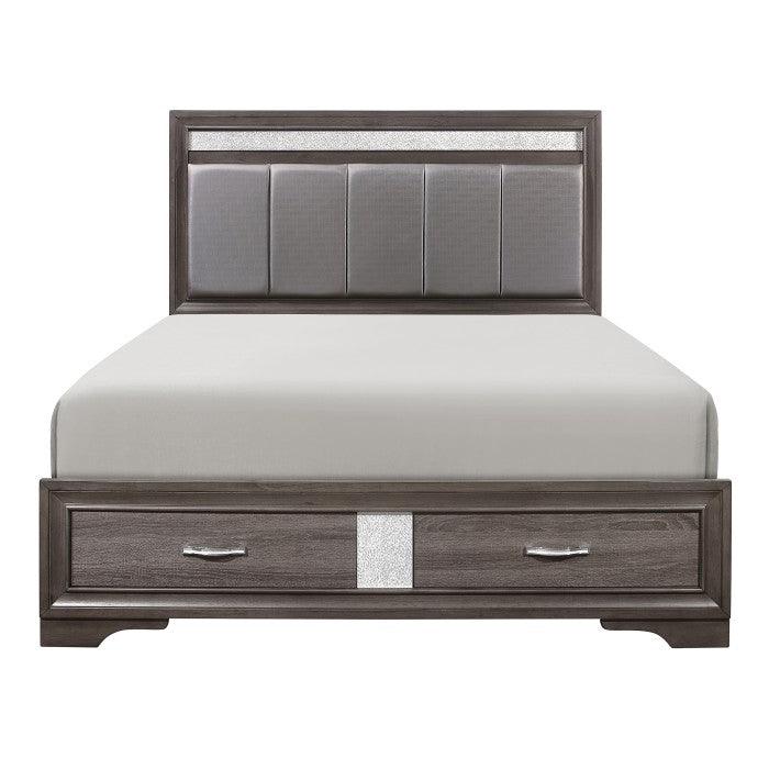 Homelegance - Luster Queen Platform Bed With Footboard In Gray - 1505-1* - ATL FURNITURE