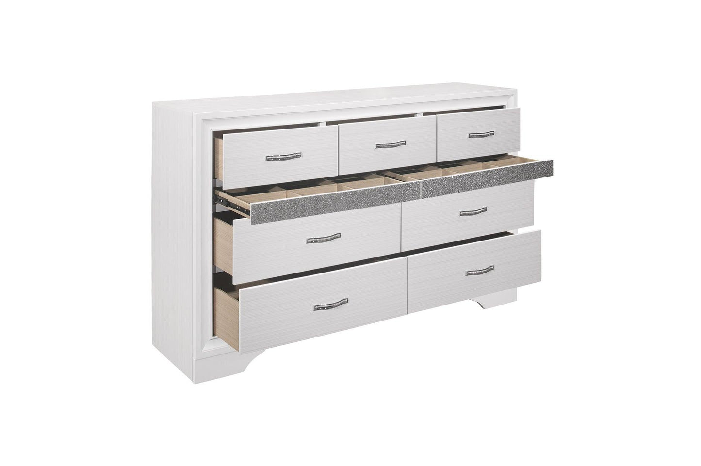 Homelegance - Luster Dresser And Mirror In White - 1505W-6 - ATL FURNITURE