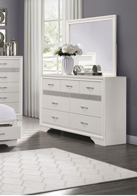 Homelegance - Luster Dresser And Mirror In White - 1505W-6 - ATL FURNITURE