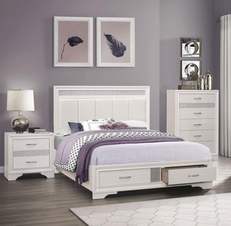 Homelegance - Luster 3 Piece Queen Platform Bedroom Set In White - 1505W-1-3Set - ATL FURNITURE