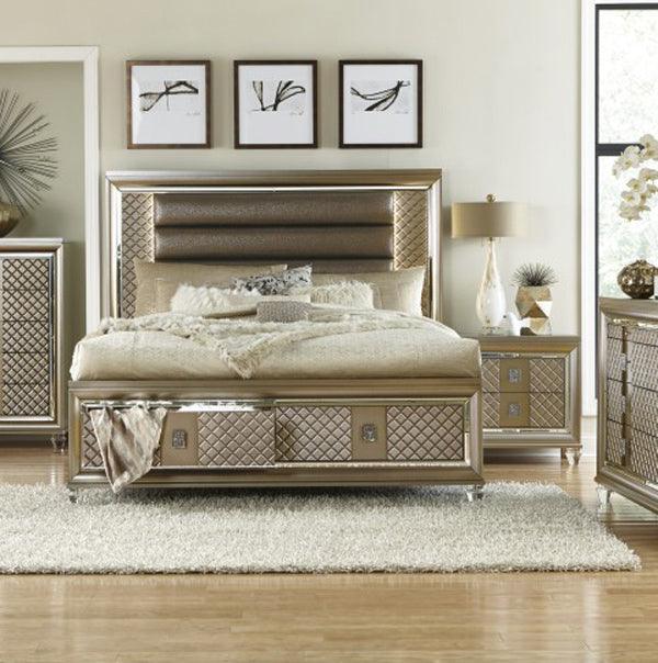 Homelegance - Loudon 3 Piece Eastern King Platform Storage Bedroom Set In Bronze - 1515K-1Ek-3Set - ATL FURNITURE