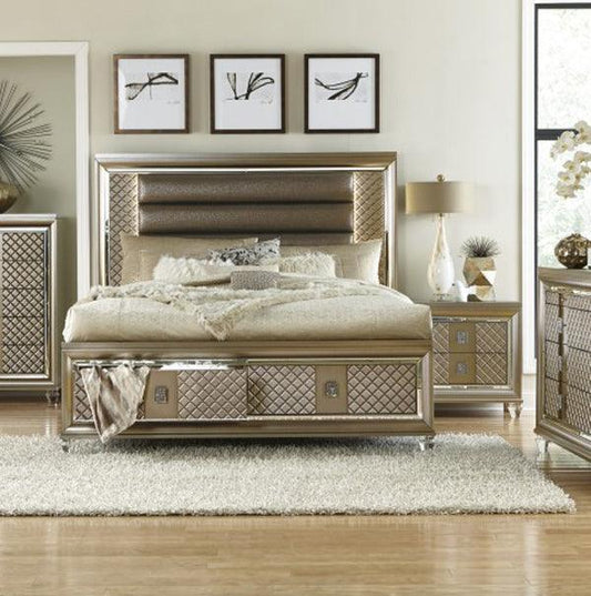 Homelegance - Loudon 3 Piece Queen Platform Storage Bedroom Set In Bronze - 1515-1-3Set - ATL FURNITURE