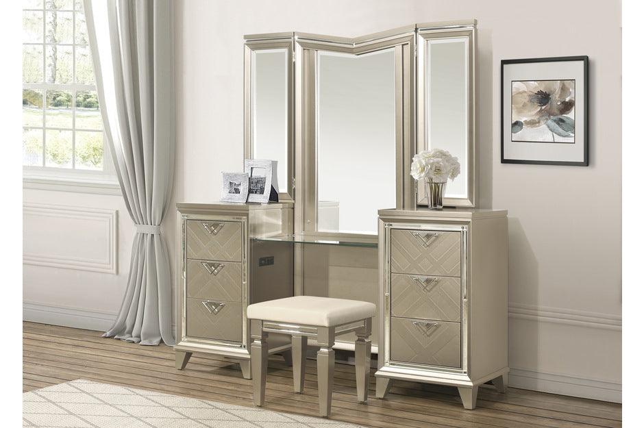 Homelegance - Bijou Vanity Dresser With Mirror And Stool In Champagne - 1522-15-14Wf - ATL FURNITURE