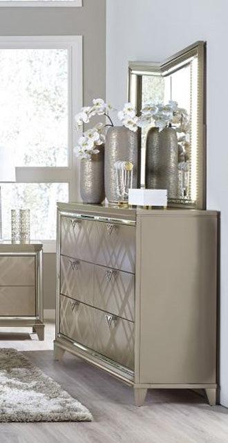 Homelegance - Bijou Dresser With Mirror In Champagne - 1522-Dm - ATL FURNITURE