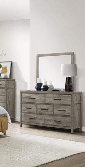 Homelegance - Bainbridge Dresser And Mirror In Weathered Gray - 1526-6 - ATL FURNITURE