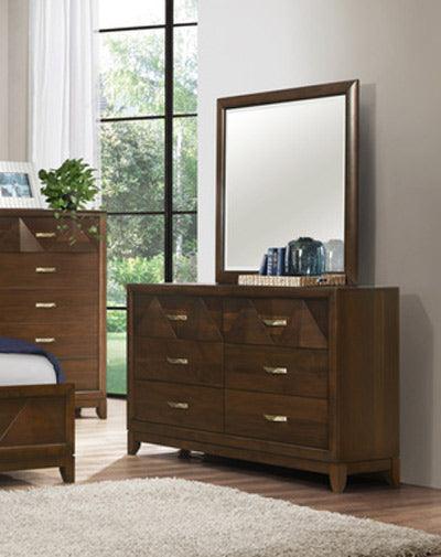 Homelegance - Aziel Dresser With Mirror In Walnut - 1535-6 - ATL FURNITURE