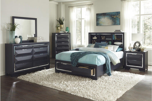 Homelegance - Rosemont 3 Piece Eastern King Platform Bedroom Set In Midnight Blue - 1553K-1Ek-3Set - ATL FURNITURE