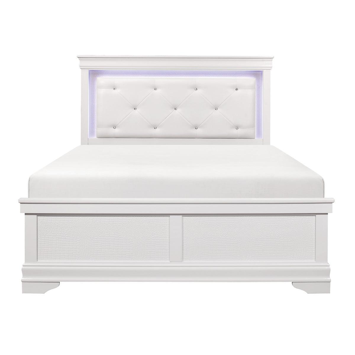 Homelegance - Lana Queen Bed With Led Lighting In White - 1556W-1* - ATL FURNITURE