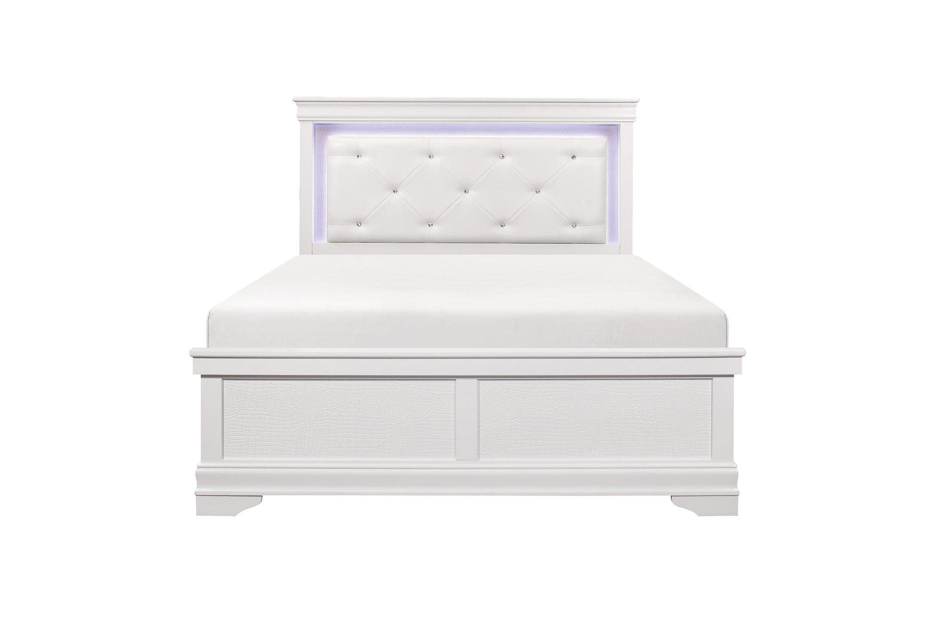 Homelegance - Lana Eastern King Bed With Led Lighting In White - 1556Wk-1Ek* - ATL FURNITURE