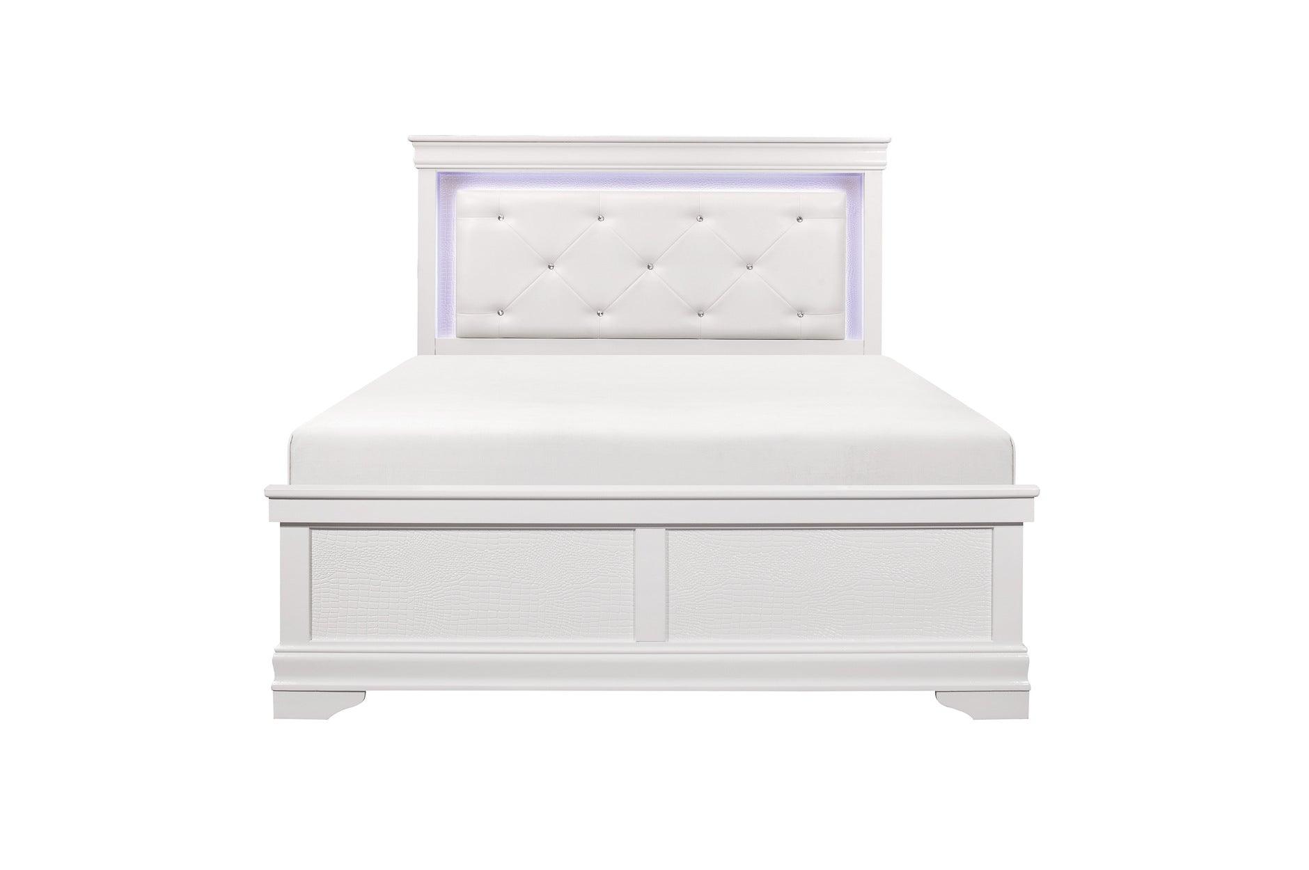 Homelegance - Lana Queen Bed With Led Lighting In White - 1556W-1* - ATL FURNITURE