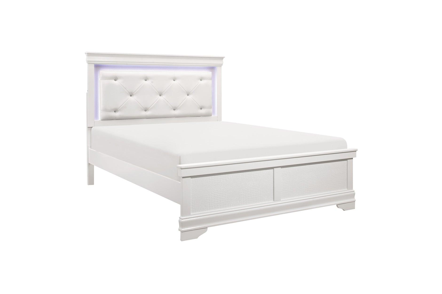 Homelegance - Lana Eastern King Bed With Led Lighting In White - 1556Wk-1Ek* - ATL FURNITURE