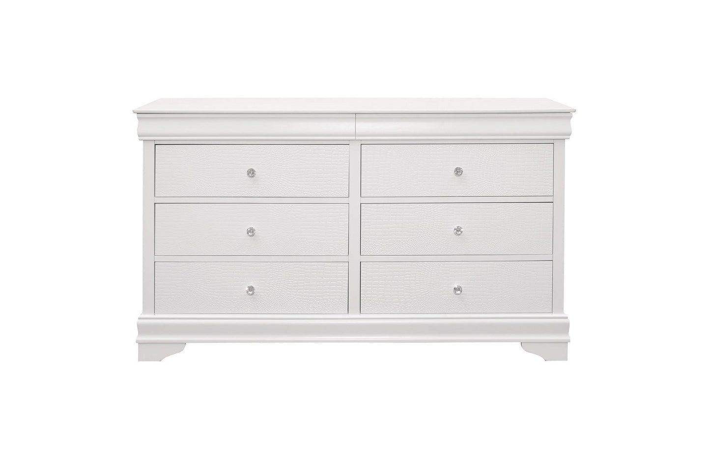 Homelegance - Lana Dresser With Mirror In White - 1556W-6 - ATL FURNITURE