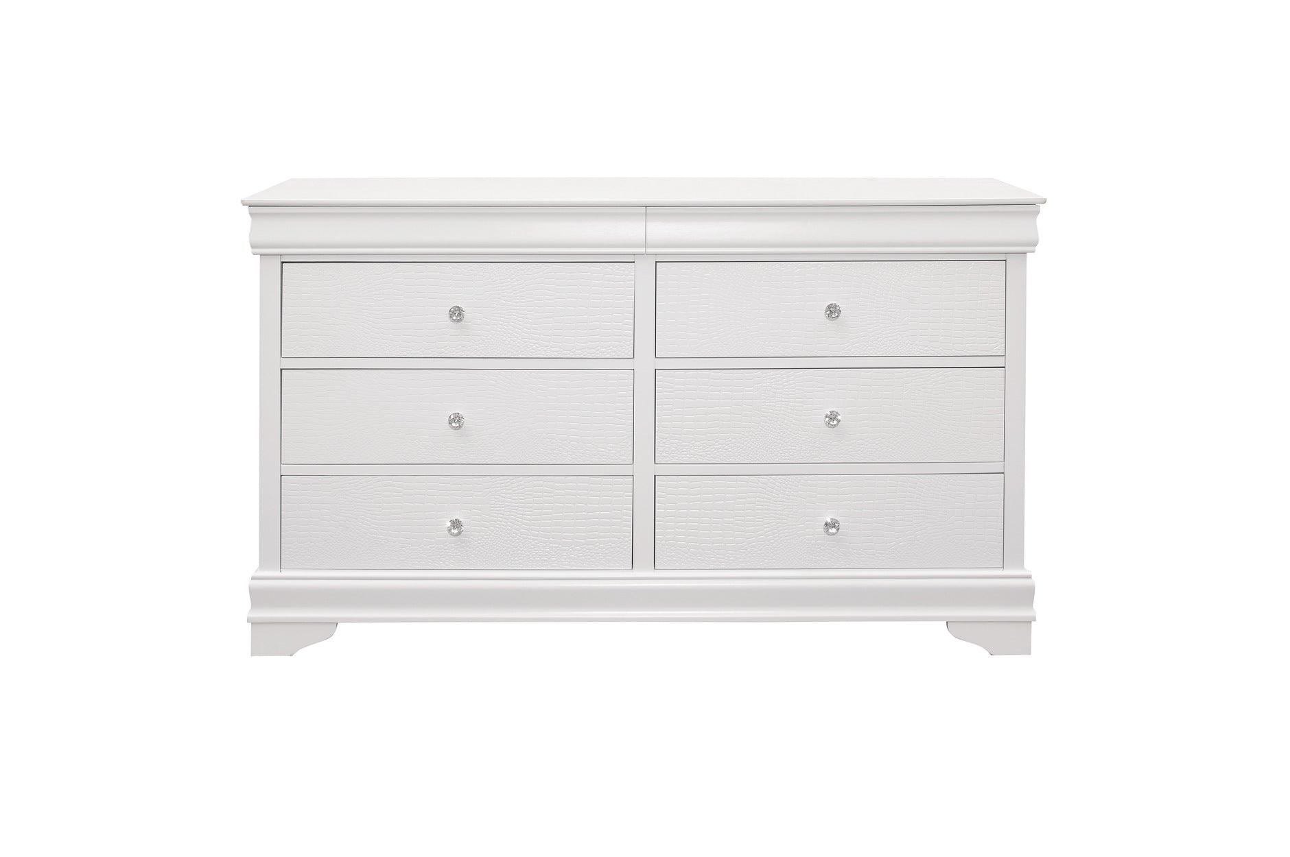 Homelegance - Lana 6 Piece Eastern King Bedroom Set In White - 1556Wk-1Ek-6Set - ATL FURNITURE