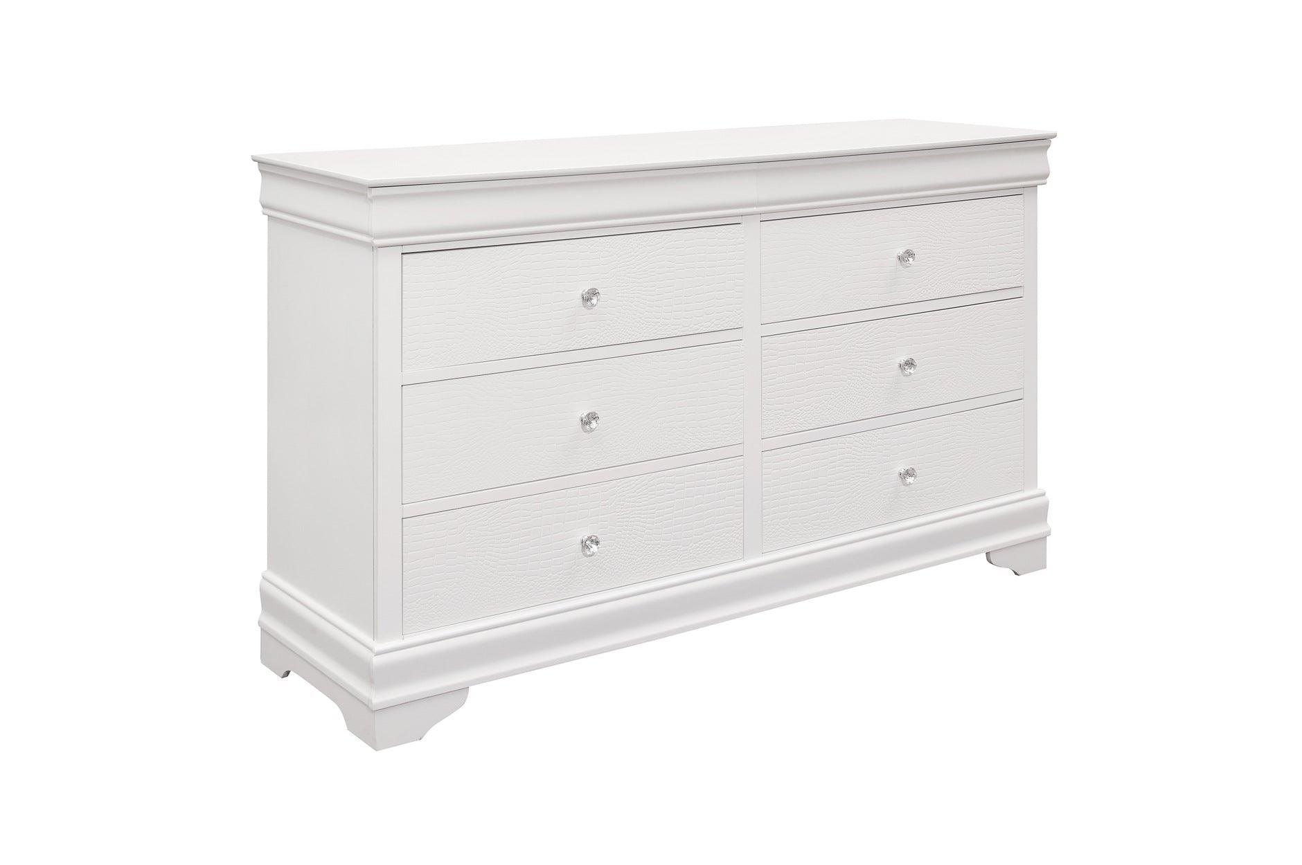 Homelegance - Lana Dresser With Mirror In White - 1556W-6 - ATL FURNITURE