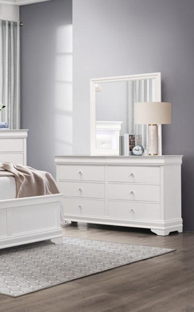 Homelegance - Lana Dresser With Mirror In White - 1556W-6 - ATL FURNITURE