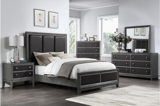 Homelegance - West End 6 Piece Eastern King Bedroom Set In Wire-Brushed Gray - 1566Gyk-1Ek-6Set - ATL FURNITURE