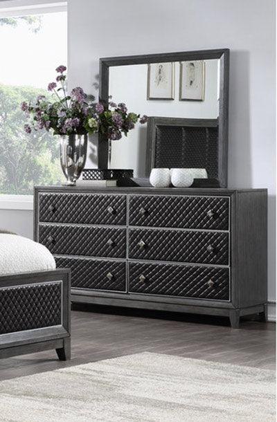 Homelegance - West End Dresser With Mirror In Wire-Brushed Gray - 1566Gy-Dm - ATL FURNITURE