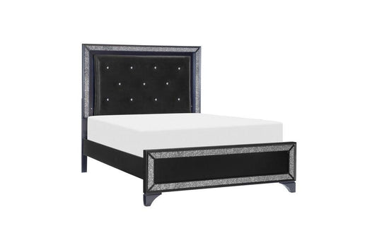 Homelegance - Salon Queen Bed In Pearl Black Metallic - 1572Bk-1Q - ATL FURNITURE