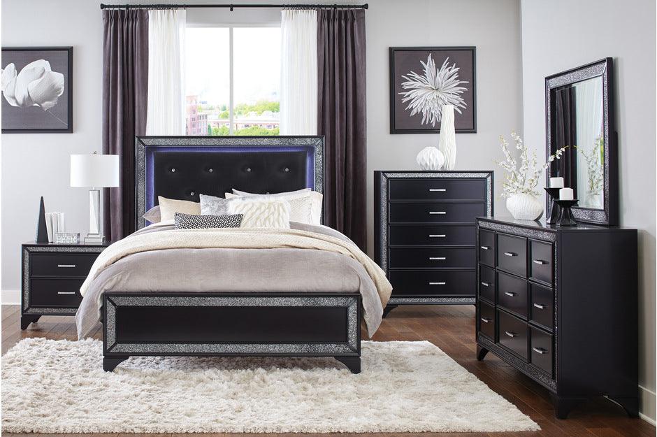 Homelegance - Salon Eastern King Bed In Pearl Black Metallic - 1572Bkk-1Ek - ATL FURNITURE